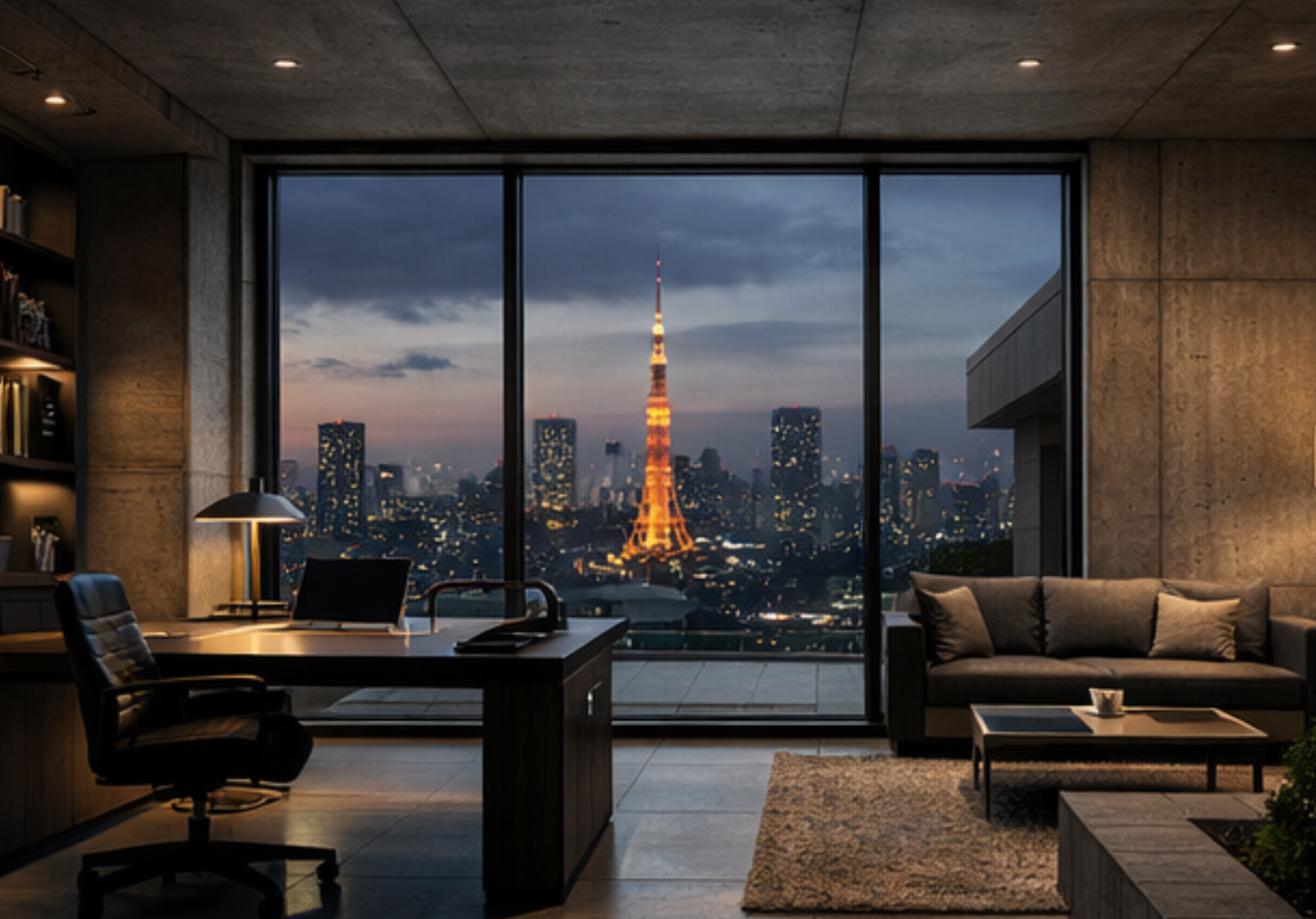 書斎から望む東京タワー